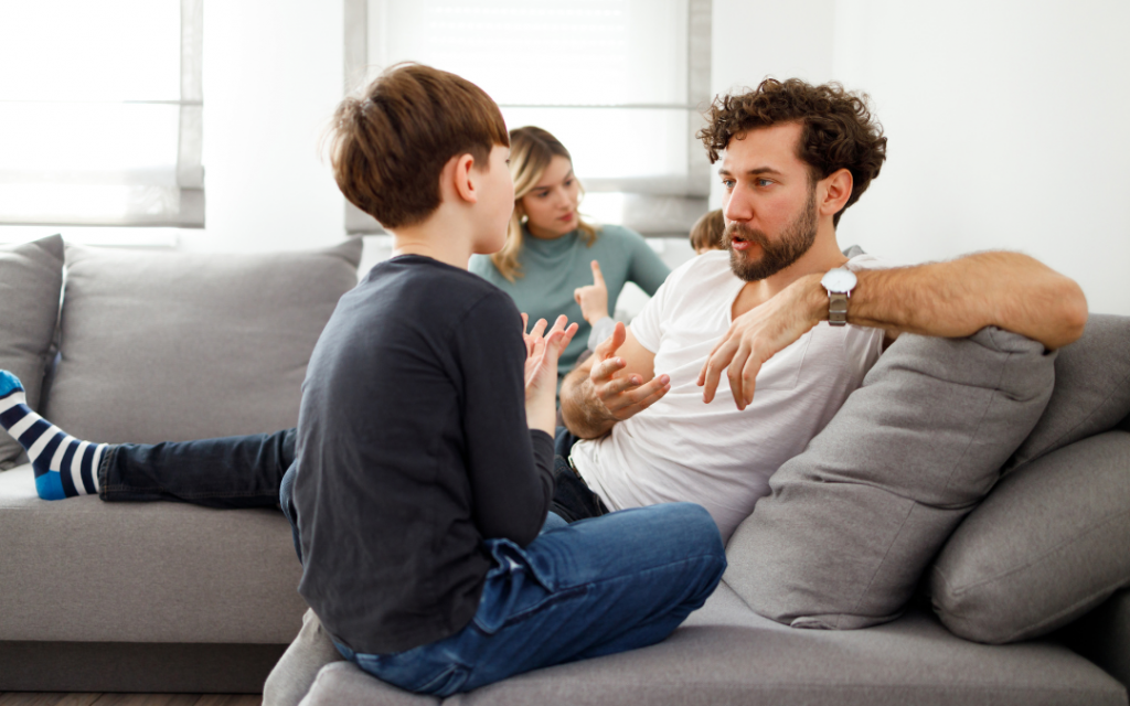 Dad and son discussion