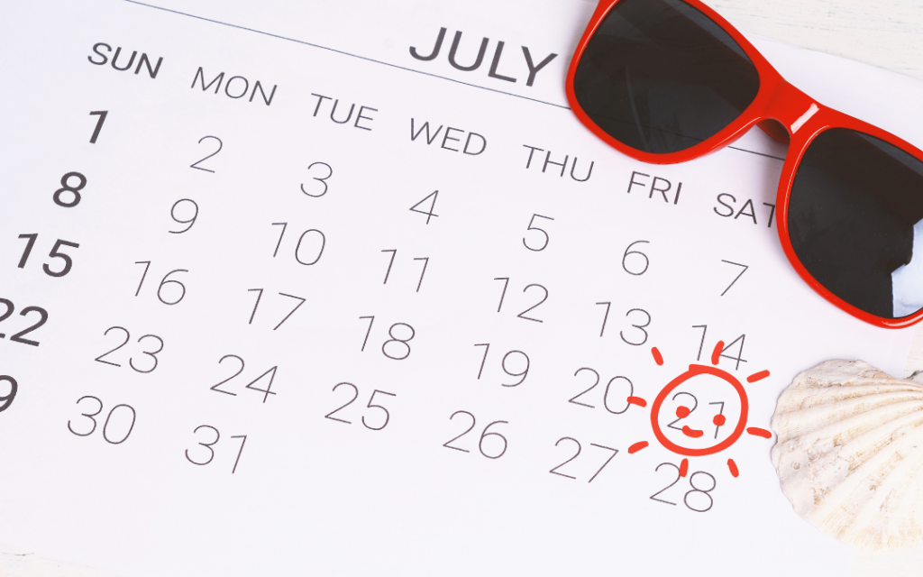 Summer calendar